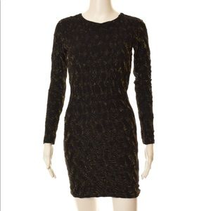 NWOT Zara W & B size small back and gold dress